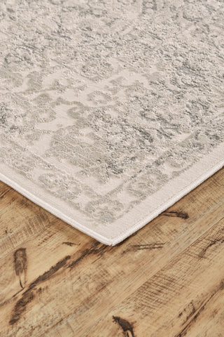 Weave & Wander Alexander Distressed Ornamental Rug, Ivory/Gray, 10'x13'2"