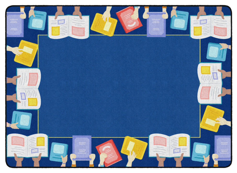 Flagship Carpets VA484-32A 6'X8'4" Book Border Educational Rug