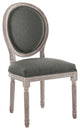 Emanate Vintage French Upholstered Fabric Dining Side Chair Natural Gray -4667