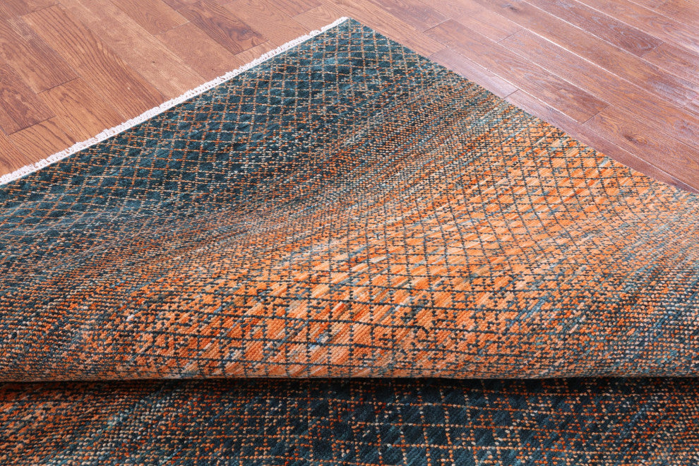 8' 1" X 10' 0" Savannah Grass Handmade Wool Rug - Q13243
