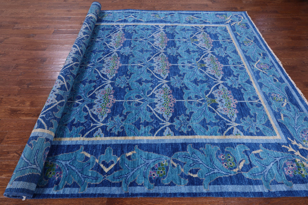 Hand Knotted William Morris Wool Rug 9' 1" X 12' 2" - Q13604