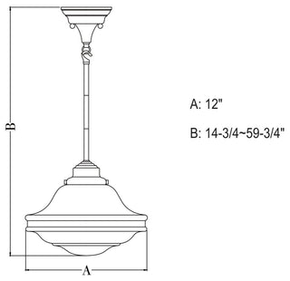 Vaxcel Huntley 12" Pendant, Oil Rubbed Bronze, Milk Glass