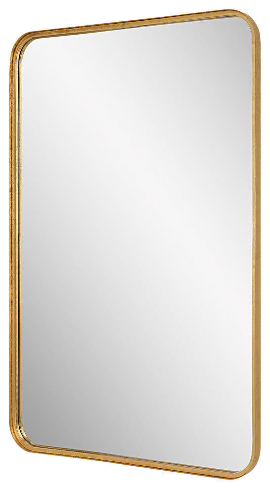 38" Industrial Gold Metal Mirror