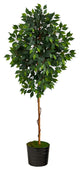 74" Ficus Artificial tree, Black Tin Planter