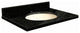 Granite 37"x22" Vanity Top, Single Faucet Hole, Absolute Black, Biscuit Bowl