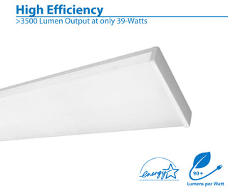 4' LED Wraparound Fixture With Prismatic Lens, 5000k, Standard Output