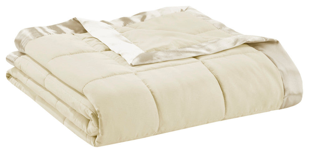 Madison Park Microfiber Blanket, Cream, Full/Queen