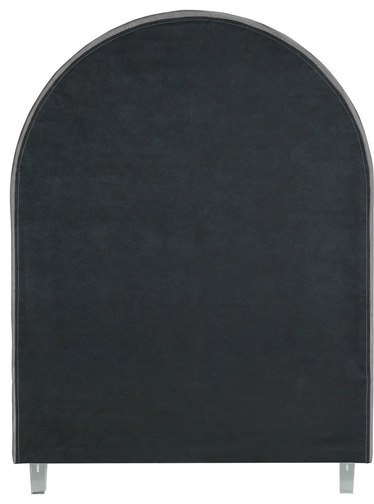 Rainbow Velvet Upholstered Bed, Gray, Twin