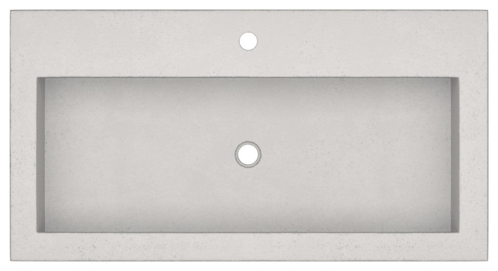 36" Zaca Vanity Base with NativeStone Trough in Ash