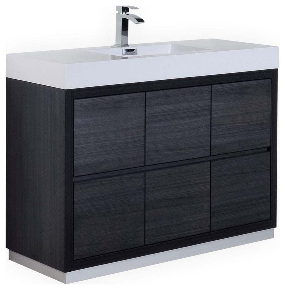 Bliss 48" Single Bathroom Vanity in Gray Oak