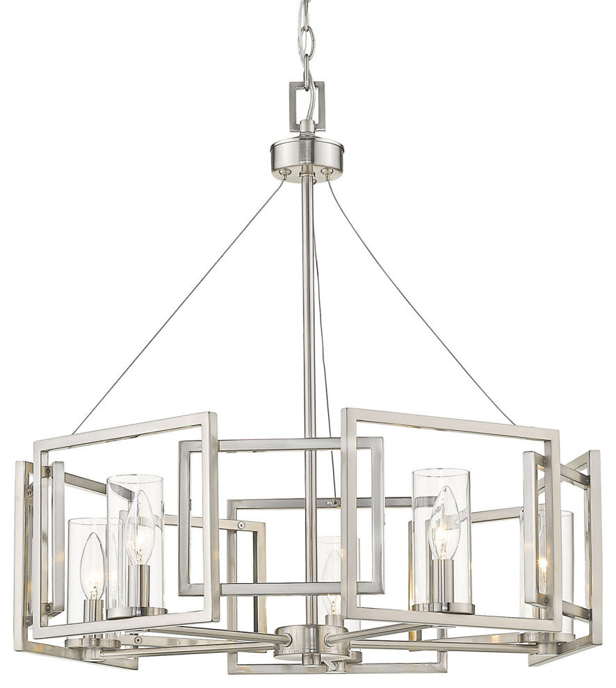 Golden Lighting 6068-5 Marco 5 Light 25"W Taper Candle Style - White Gold