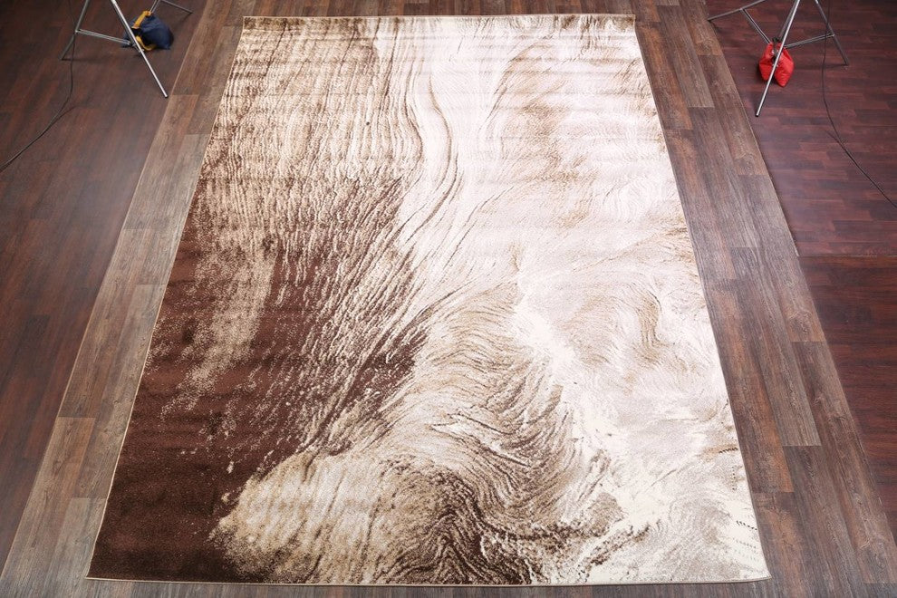 Transitional Faded Oriental Stripes Area Rug, Beige, 9x12''