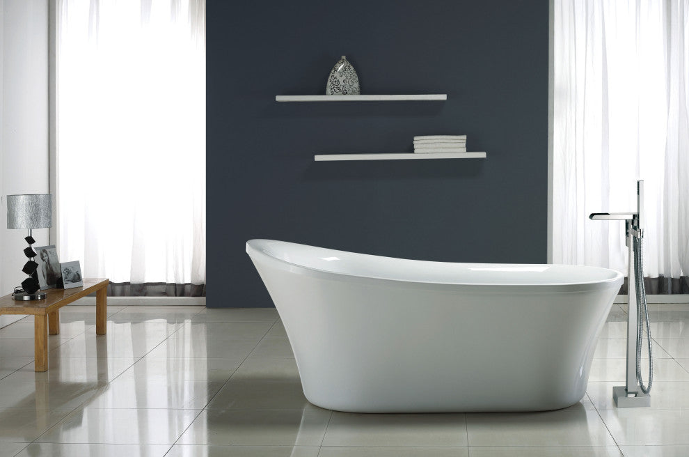 OVE Decors Infinity Freestanding Faucet With Handheld Shower, Chrome