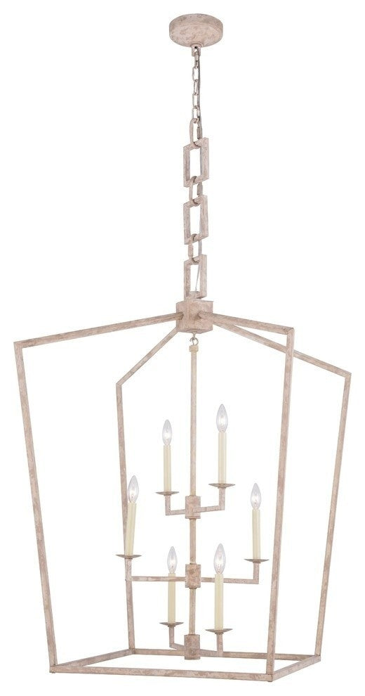Elegant Lighting Denmark Collection Chandelier, Ivory Wash