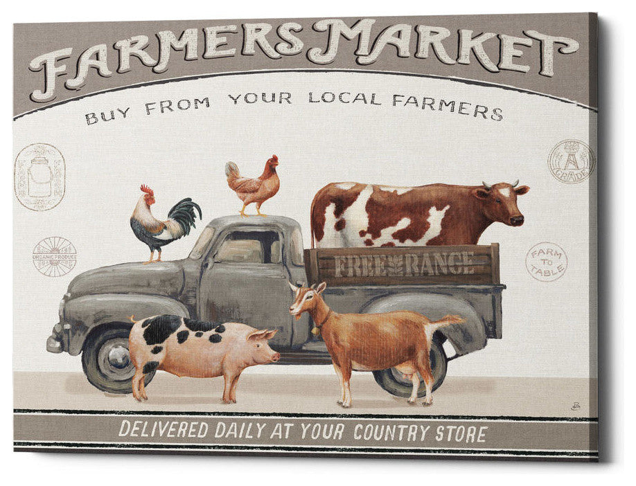 Vintage Farm I v2' by Daphne Brissonnet, Giclee Canvas Wall Art, 26"x18"