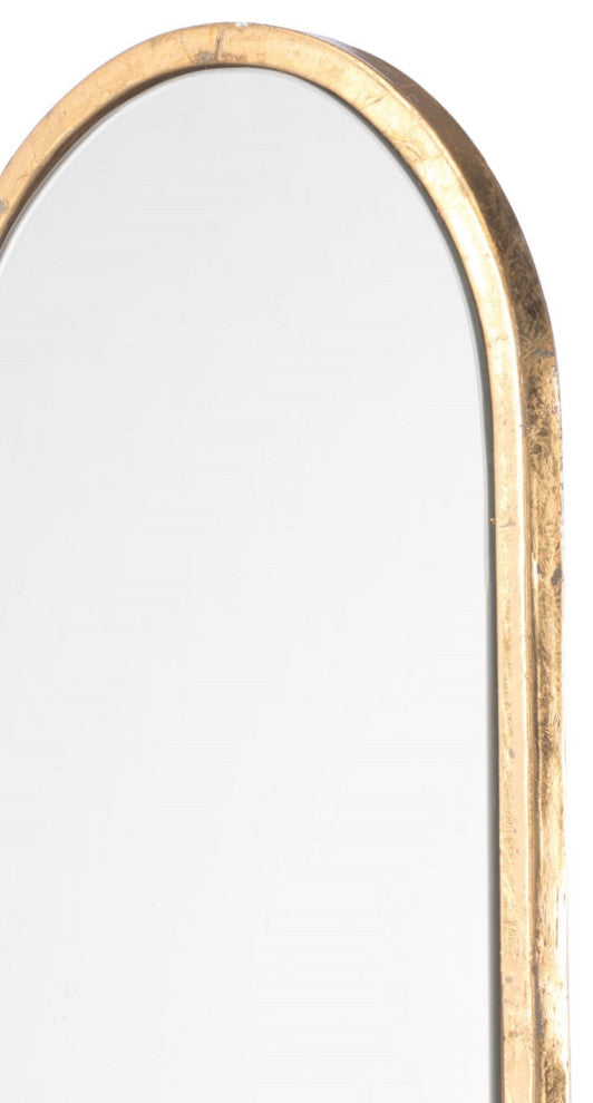 Frame Wall Mirror, Oval, Glass, Steel Metal, Gold, Bedroom Living