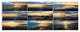 Sea Sunset Collage, Landscape Canvas Art Print, 70"x28", 6 Panels