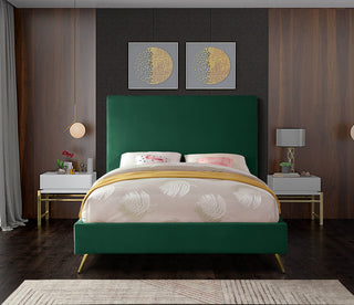 Jasmine Velvet Bed, Green, Queen