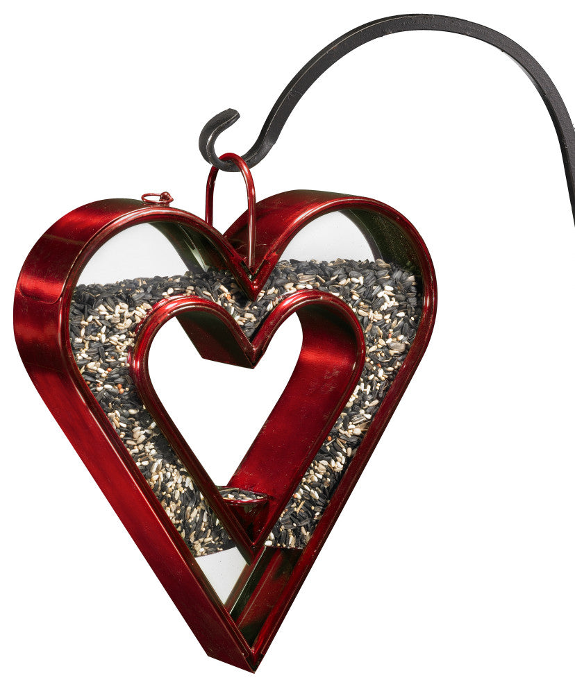 Heart Fly-Thru Bird Feeder Ruby Red Finish by Good Directions