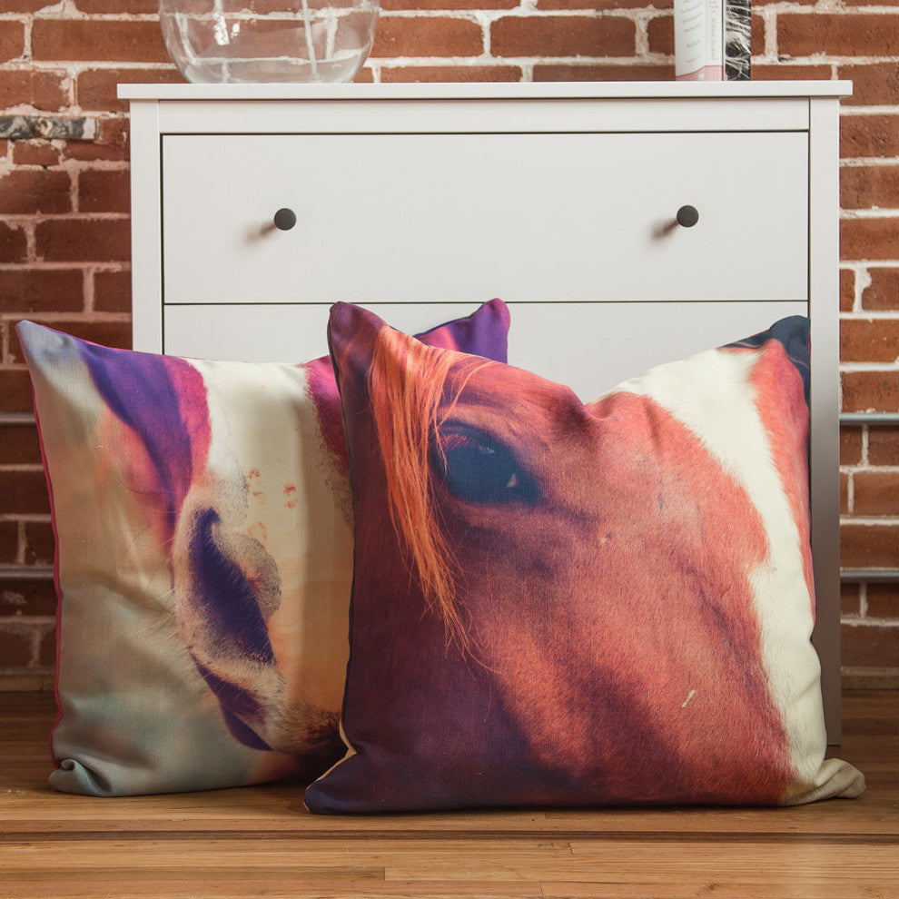 Allyson Johnson Horse Sense 1 Outdoor Throw Pillow, 26x26x7
