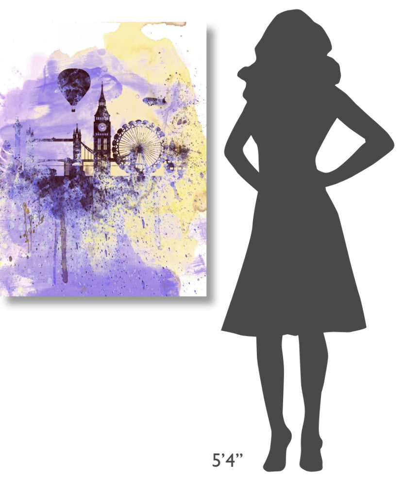 "London Watercolor Skyline" Fine Art Print