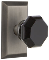 Studio Plate Privacy Waldorf Black Knob, Antique Pewter