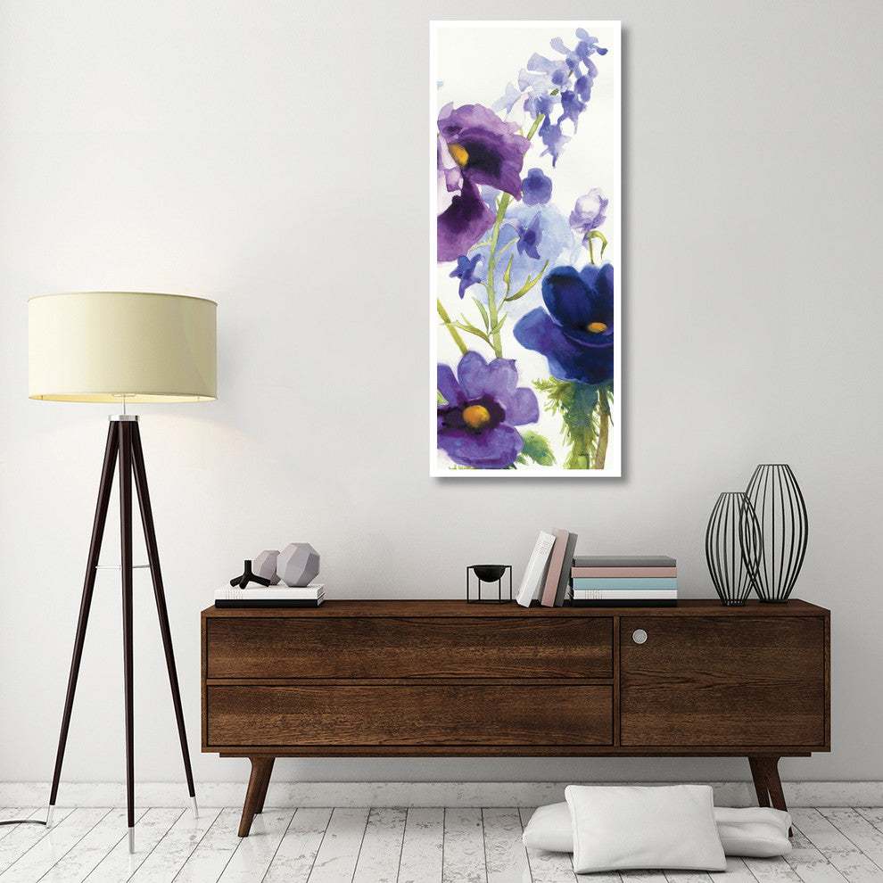 "Blue and Purple Mixed Garden I Panel II" Print by Shirley Novak, 26"x62"