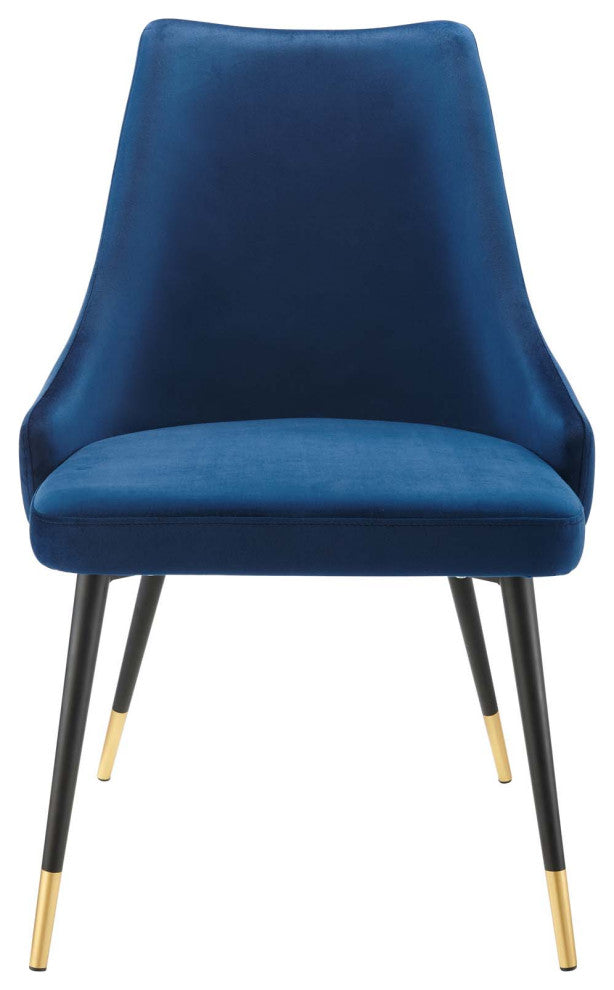 Tufted Side Dining Chair, Velvet, Blue Navy, Modern, Cafe Bistro Restaurant