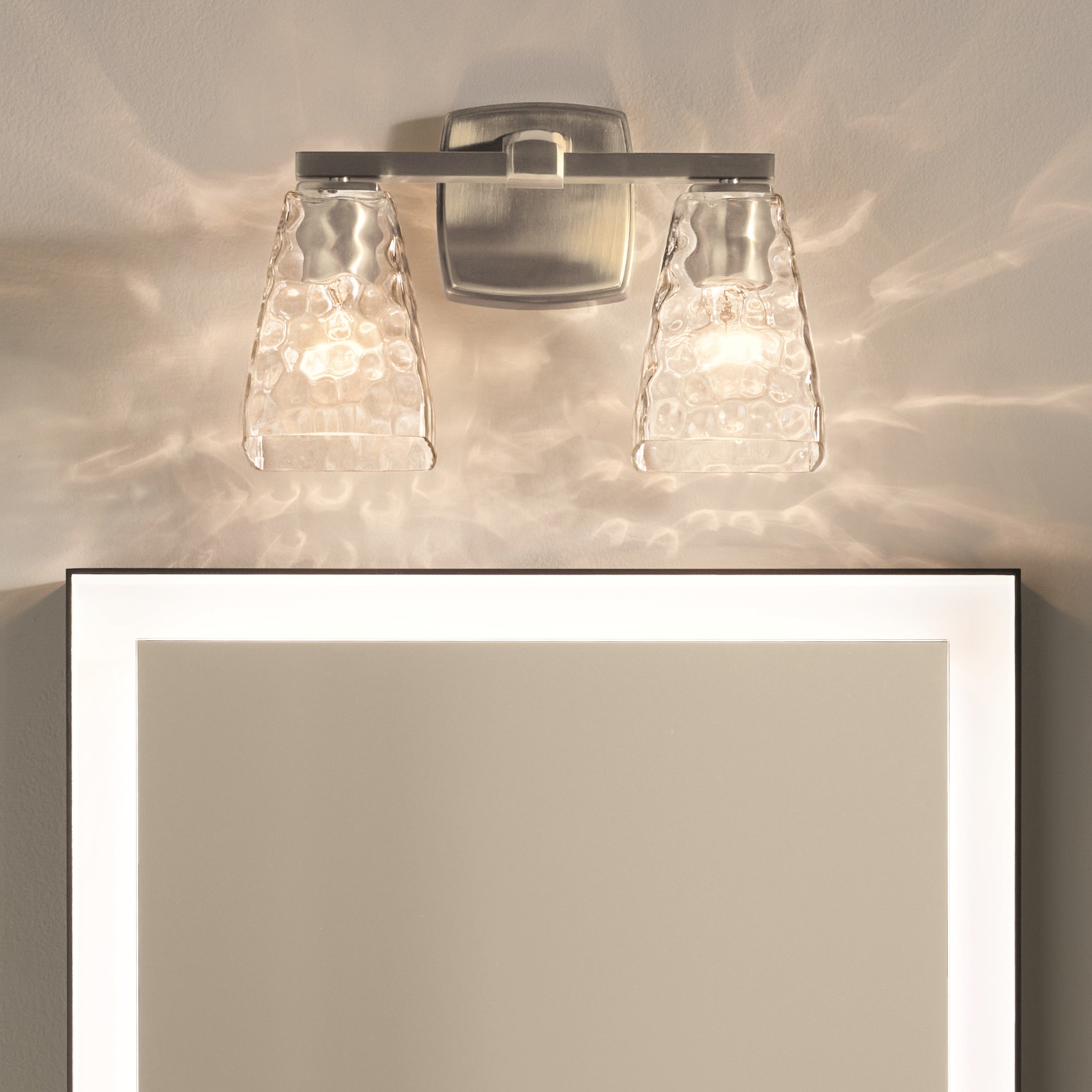 14.25" 2-Light Vanity Light With Clear Water Glass