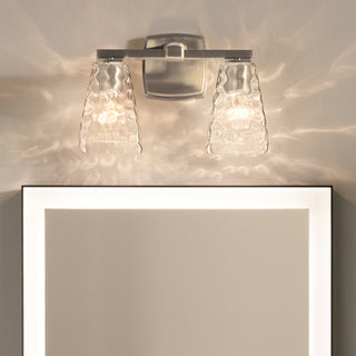 14.25" 2-Light Vanity Light With Clear Water Glass
