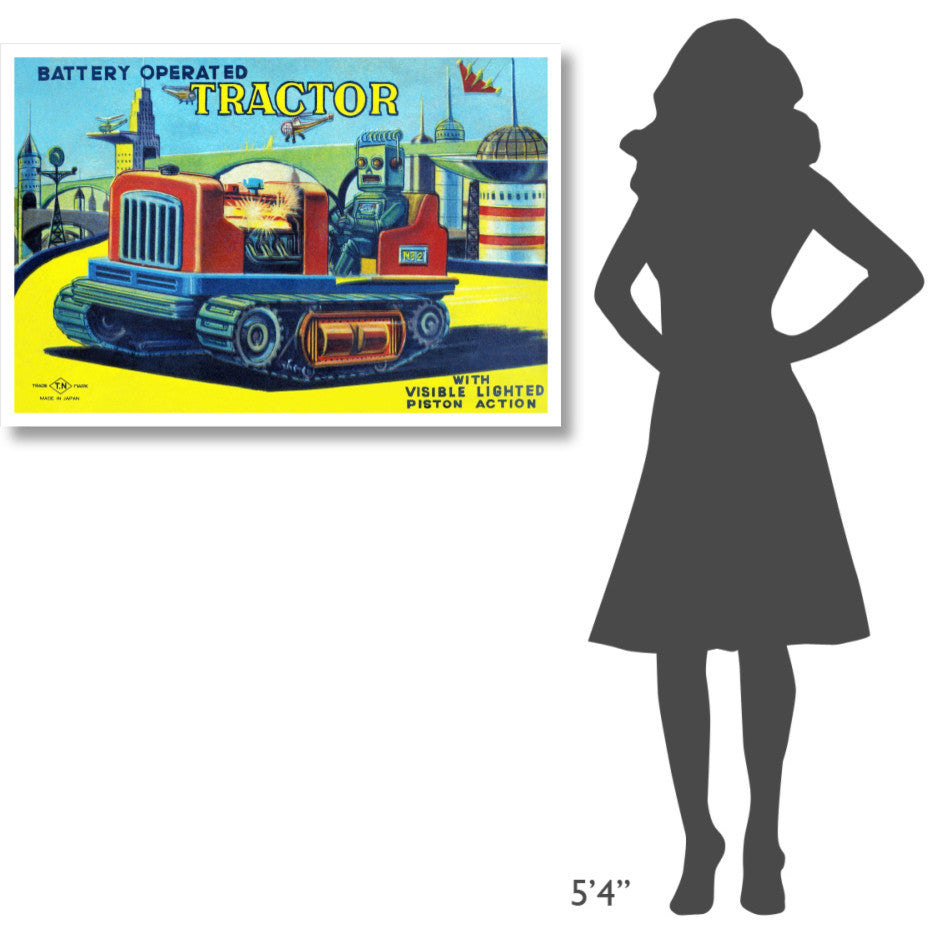 "Battery Operated Tractor" Digital Paper Print by Retrotrans, 42"x29"