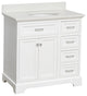 Aria 36" Bathroom Vanity, White, Quartz