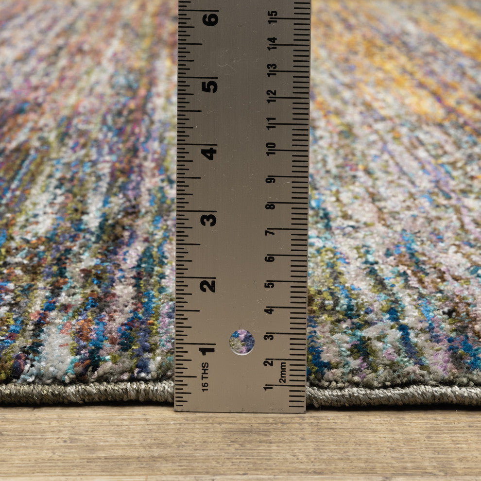 Oriental Weavers Atlas Collection Multi Abstract Indoor Area Rug 7'10" RND