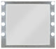 Benzara BM275048 Wall Mirror With Faux Crystals Inlay & 8 Bulb Sockets, Silver