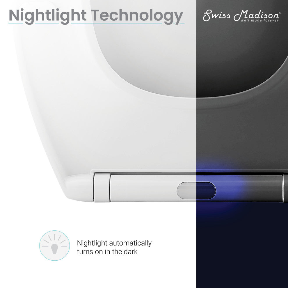 Lumiere Elongated Quick-Release Toilet Seat With Night Light