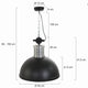 Brooklyn Series Metal Open Bottom Hanging Pendant Ceiling Light, Black
