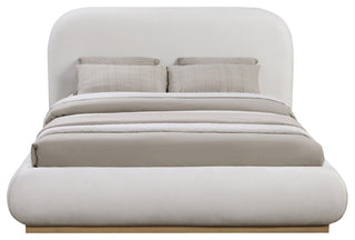 Vaughn Bed, Cream, King, Chenille Fabric, Natural Finish