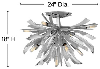 Fredrick Ramond FR40903 Vida 9 Light 24"W Semi-Flush Ceiling - Brushed Graphite