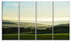 Superb Green Hills in the Fog, Landscape Canvas Art Print, 48"x28", 4 Panels