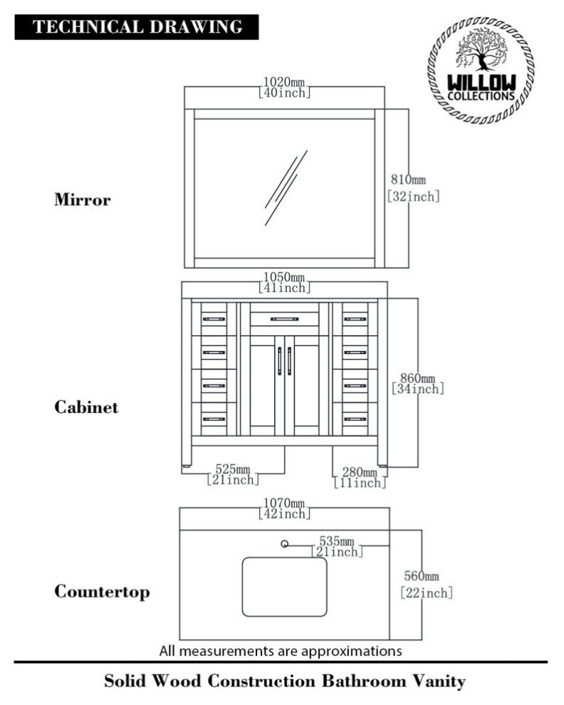 Cambridge 42 Single Sink Bath Vanity in White 1.5" Empira Quartz