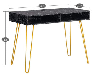 Round Coffee Table for Living Room with Metal Frame