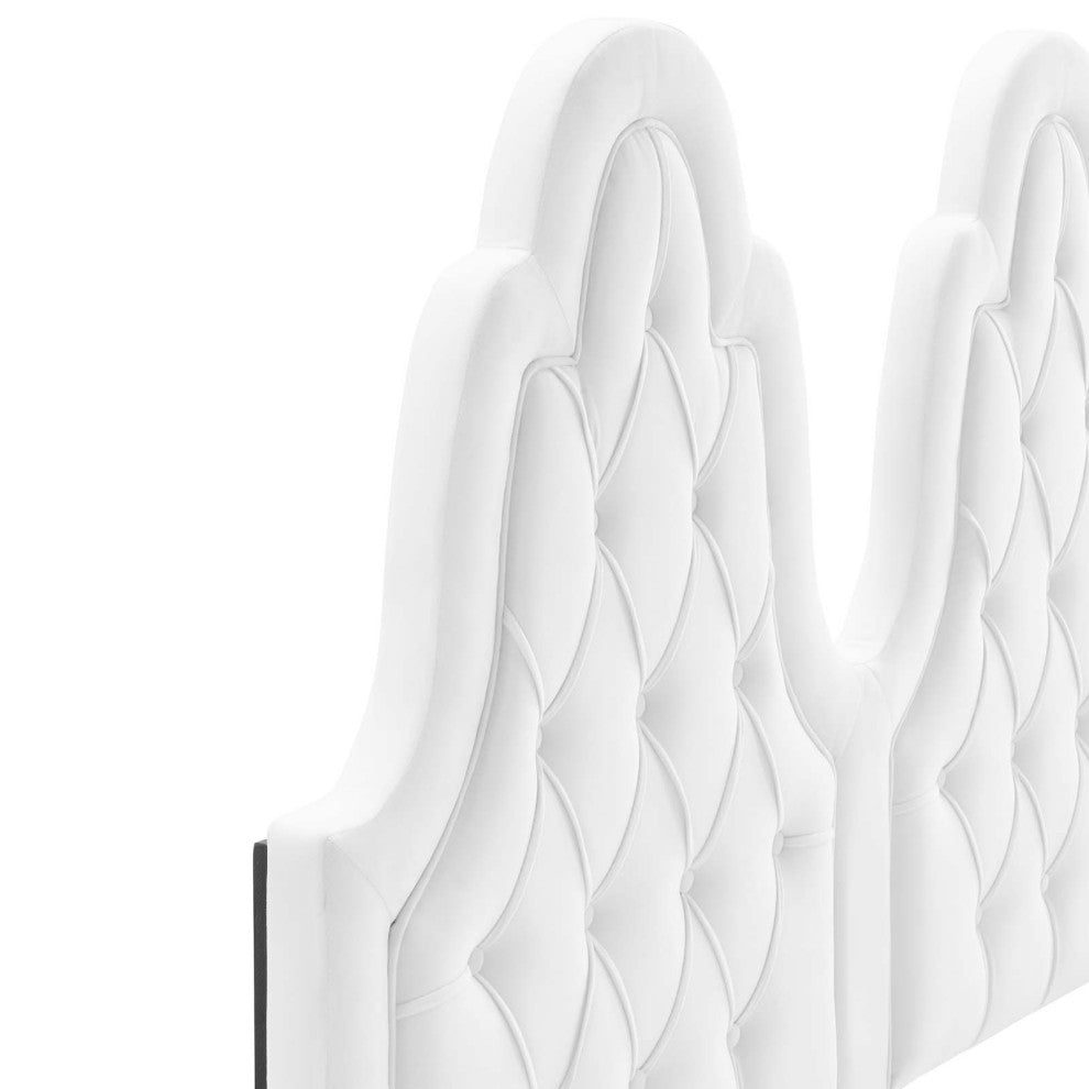 Augustine Tufted Performance Velvet King/California King Headboard White