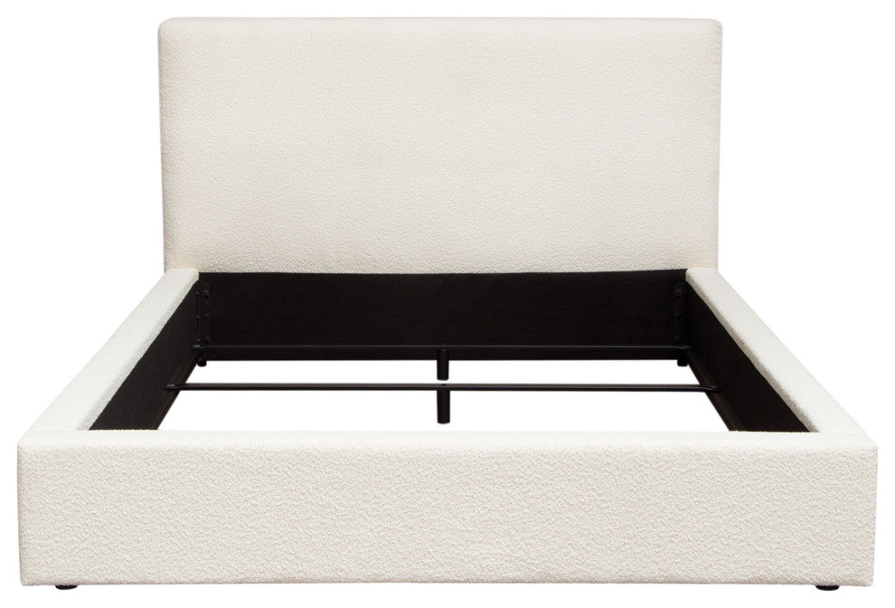 Cloud 43" Low Profile Eastern King Bed in Ivory Boucle Fabric by Diamond Sofa