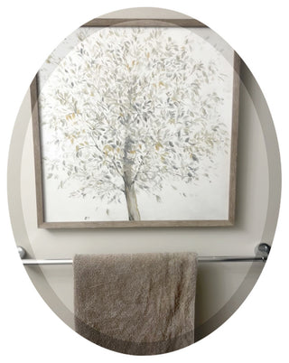 Oval Beveled Frameless Mirror, 24"x36"