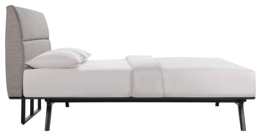 Addison 4 Piece Queen Bedroom Set, Black Gray