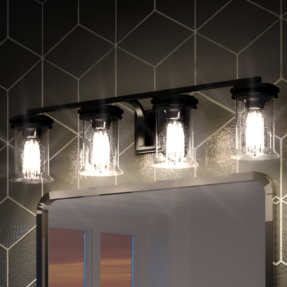 Luxury French Country Bath Vanity Light, Midnight Black, UHP3771