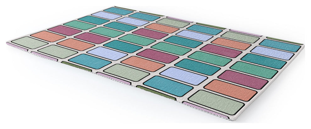 Lola Terracota 80s arcade motherboard pattern Area Rug