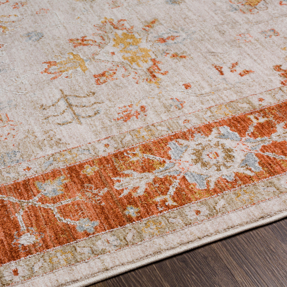 Avant Garde AVT-2312 Traditional Rust/Orange 7'10" Round Area Rug