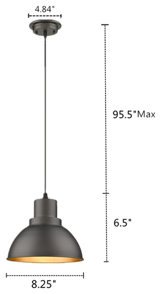 Ironclad 1-Light Rubbed Bronze Ceiling Mini Pendant 8"