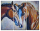 "Brown Amorous Horses" Canvas Print, 3 Panels, 36"x28"